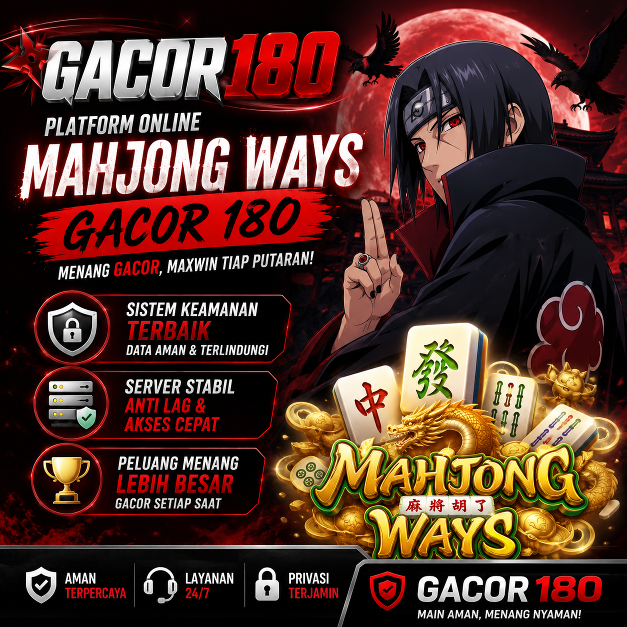 GACOR180: Platform Online Mahjong Ways GACOR 180 dengan Sistem Keamanan Terbaik